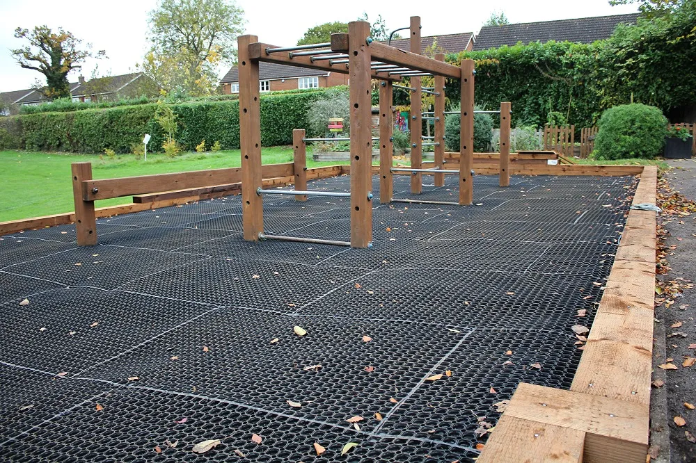 RubbaGrass Rubber Grass Matting - Installed In School Playground