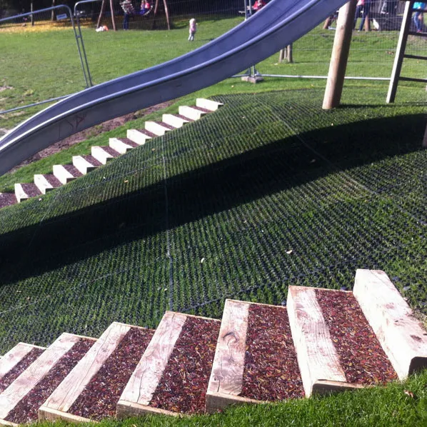RubbaGrass Rubber Grass Matting - Installed Under Playground Slide
