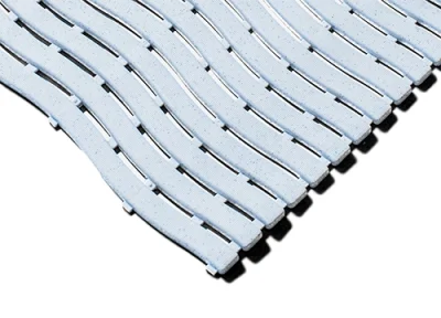 Flecked White Anti-Slip Wave Matting Flecked White