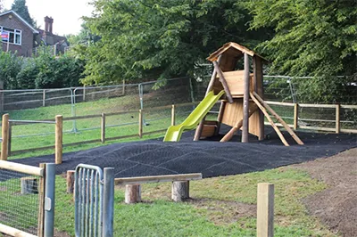 RubbaGrass Rubber Grass Matting - Playground Installation (Before)